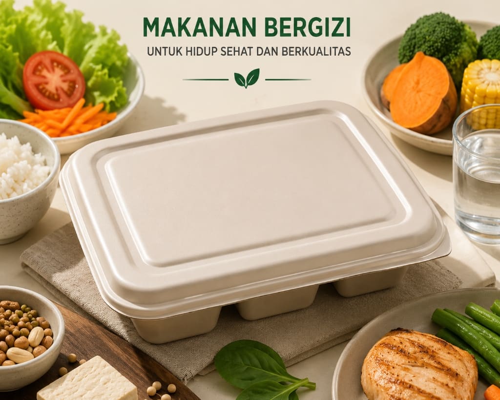 Nasi Putih Ayam Kecap Tempe Mendoan