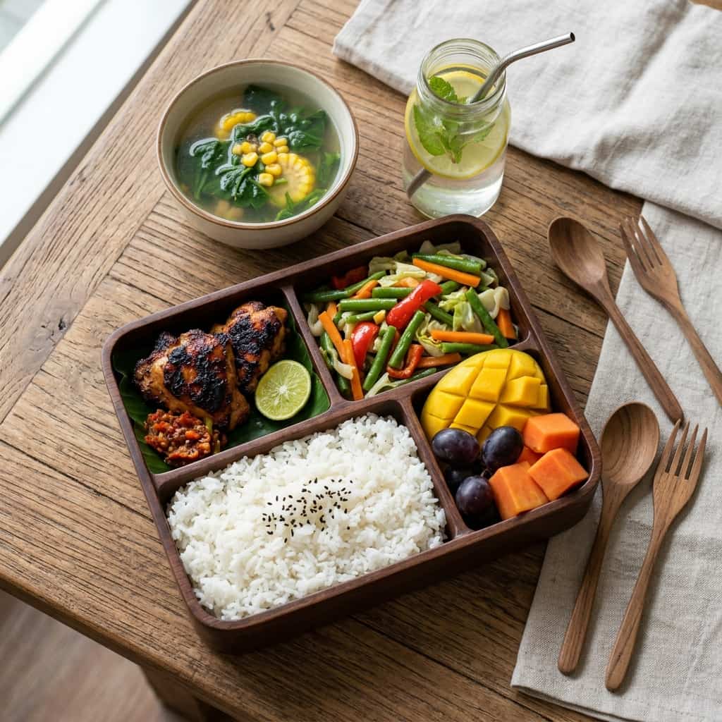 Nasi Ayam Kecap Tahu Goreng